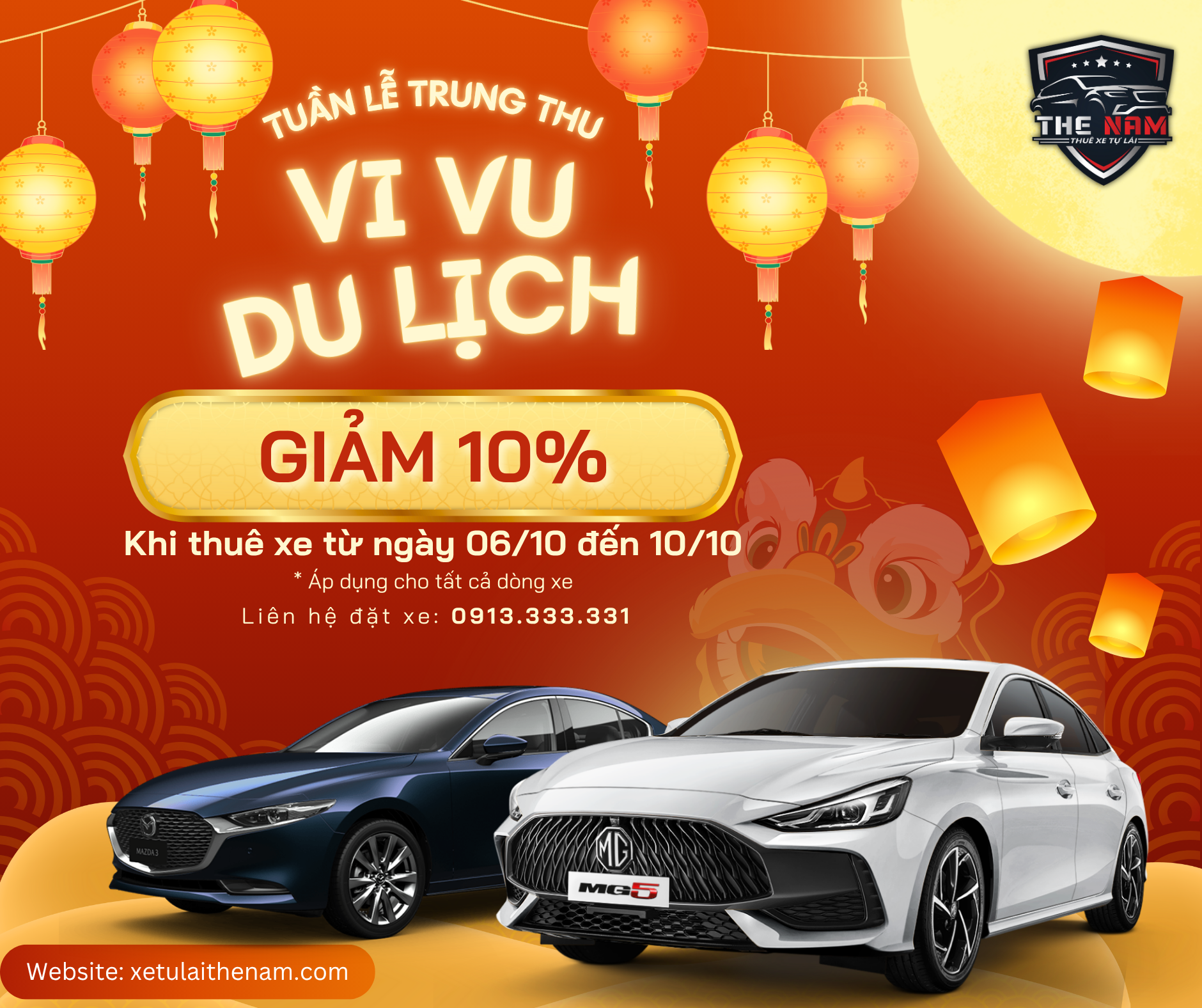 Khuyến mãi thuê xe tự lái tết trung thu - Thuê xe tự lái thế nam Bình dương